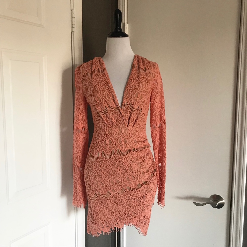 ANGL Pink Lace Dress Size Medium